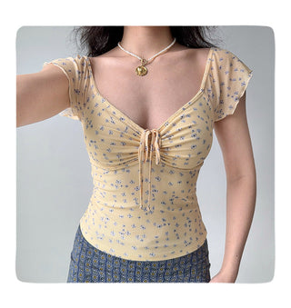 gauzy V-neck