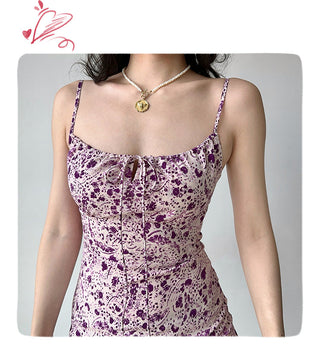 purple floral dress
