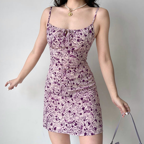 purple floral dress