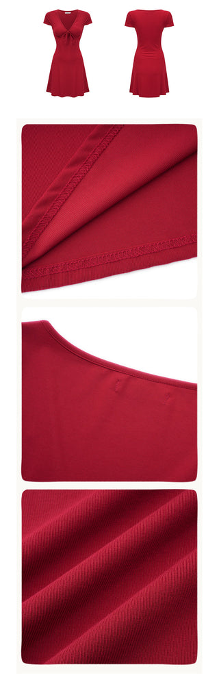 deep V-wrap dress