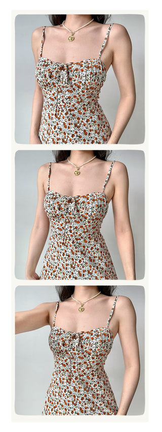 floral suspender skirt