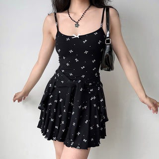 Bowknot Two-piece Dress & Cardigan set