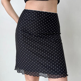 Polka Dot Cardigan Skirt Suit