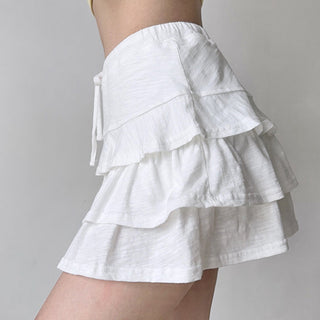 Layered lace lace short skirt