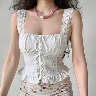Strap design camisole strap crop top