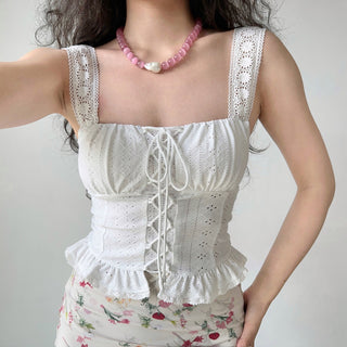 Strap design camisole strap crop top