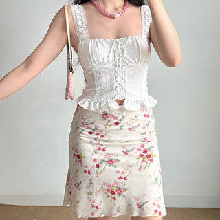Strap design camisole strap crop top