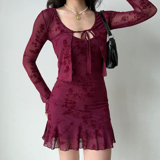 Embroidered Two-piece Set Dress