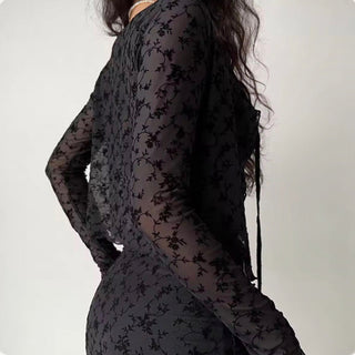 Strap slim cardigan & short skirt suit