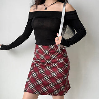 One-shoulder velvet top