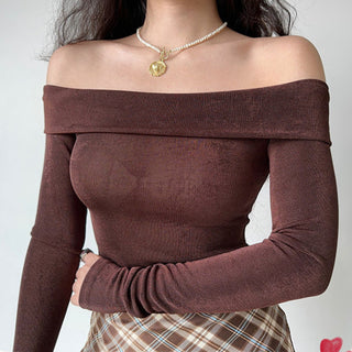 One-shoulder velvet top