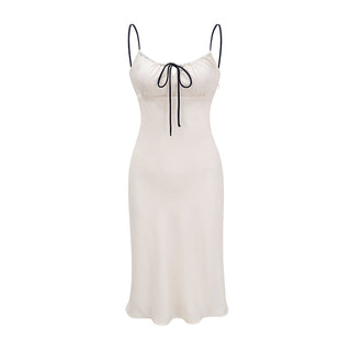 Strappy white mid-length hip dress