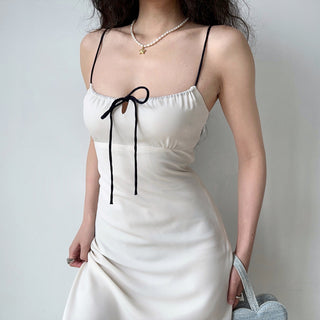Strappy white mid-length hip dress