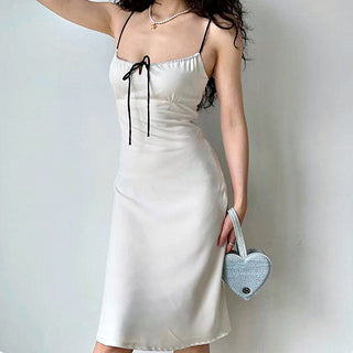 Strappy white mid-length hip dress