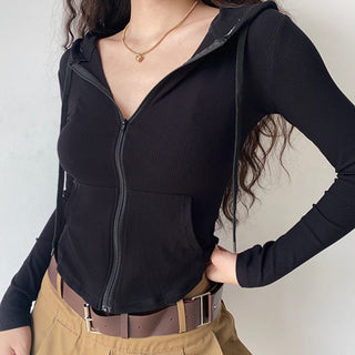 Slim fit threaded hoodie