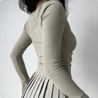 Double zipper long-sleeved top
