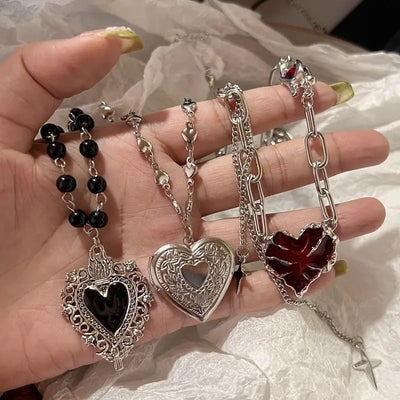 Gothic Red Heart Pendant