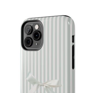 Gray Bow Striped iPhone Case