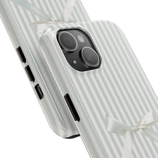Gray Bow Striped iPhone Case