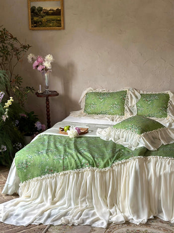 Green Floral Cottagecore Bedding Set
