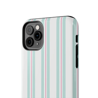 Green and Pink Striped iPhone Case