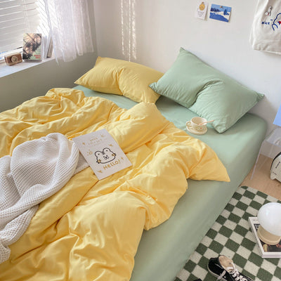 Soft Yellow and Green Duvet Cover Set