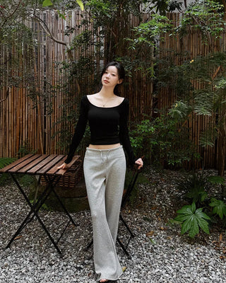 Modal-like bootcut training pants