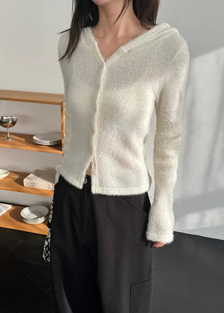 hairy hoody cardigan (3c)