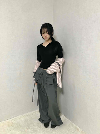 Techwear Cargo Belted Loose Fit Slacks