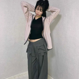 Techwear Cargo Belted Loose Fit Slacks