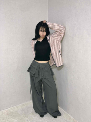 Techwear Cargo Belted Loose Fit Slacks