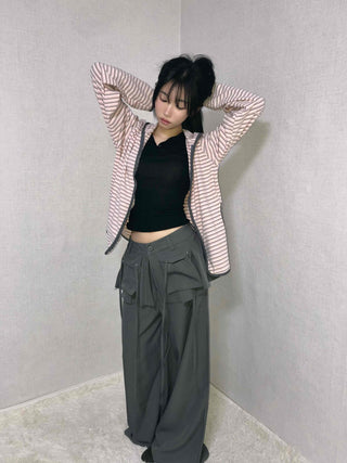 Techwear Cargo Belted Loose Fit Slacks