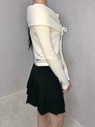 Asymmetrical Shirred Wrap Pleated Mini Skirt