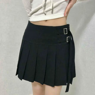 Asymmetrical Shirred Wrap Pleated Mini Skirt