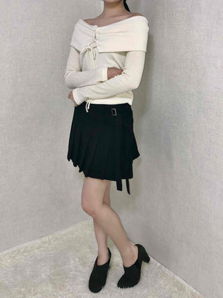 Asymmetrical Shirred Wrap Pleated Mini Skirt