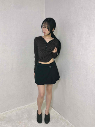Soft Stripe Collar Slim Fit Long Sleeve T-shirt