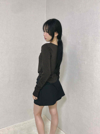 Soft Stripe Collar Slim Fit Long Sleeve T-shirt