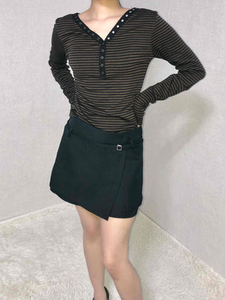 Soft Stripe Collar Slim Fit Long Sleeve T-shirt