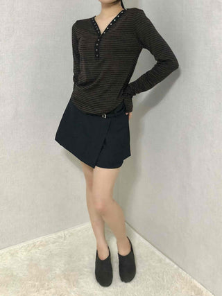 Minimal A-line Shorts with Metal Ring Accent