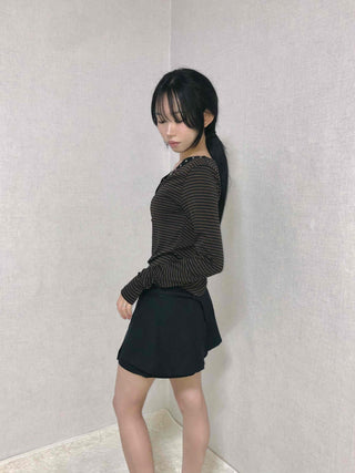 Minimal A-line Shorts with Metal Ring Accent