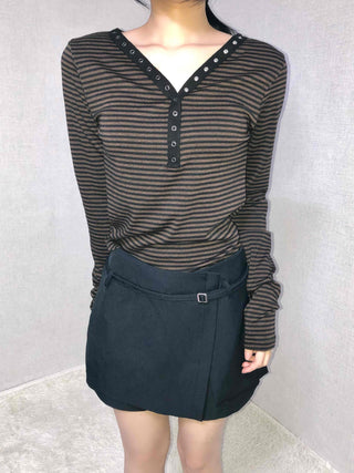 Minimal A-line Shorts with Metal Ring Accent