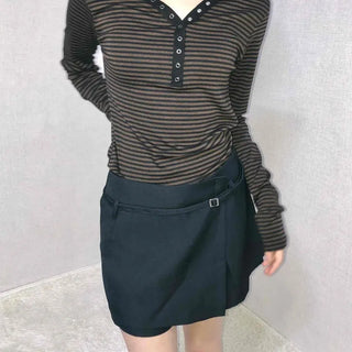 Minimal A-line Shorts with Metal Ring Accent