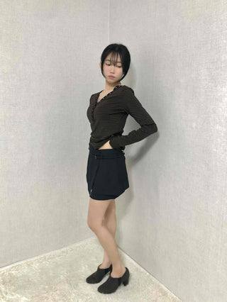 Minimal A-line Shorts with Metal Ring Accent