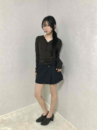 Minimal A-line Shorts with Metal Ring Accent