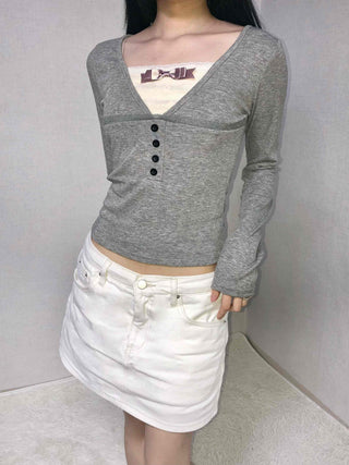 Glossy Satin Stitch Point High-Waisted Mini Skirt