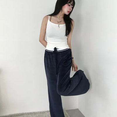 Cheno Low-rise Velour Velvet Pants