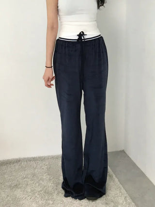 Cheno Low-rise Velour Velvet Pants