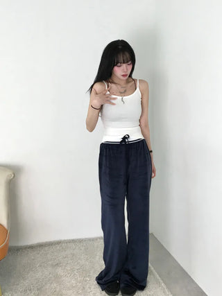 Cheno Low-rise Velour Velvet Pants