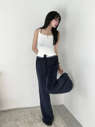 Cheno Low-rise Velour Velvet Pants
