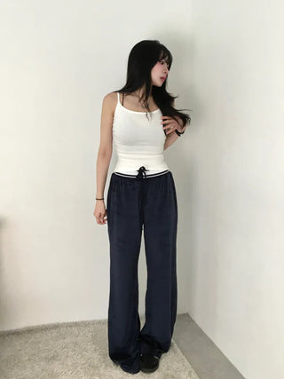Cheno Low-rise Velour Velvet Pants